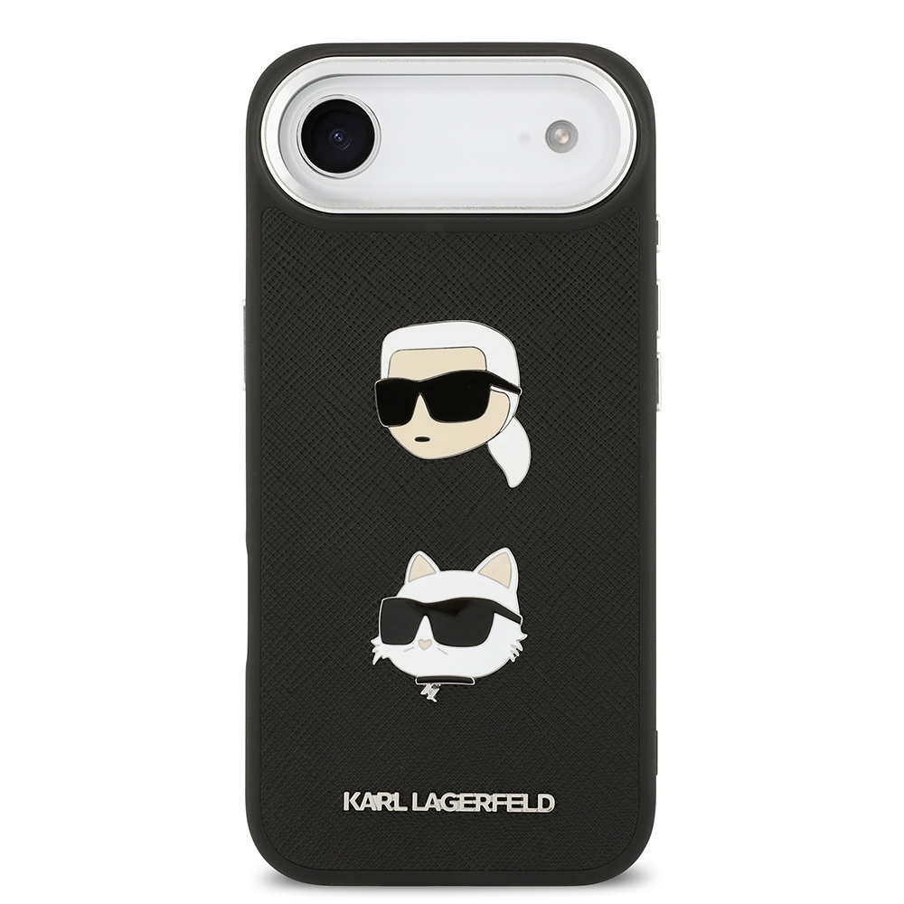Apple iPhone 17 Air Uyumlu Kılıf Karl Lagerfeld Orjinal Lisanslı Metal Logolu K&C Heads Pin Kapak - 2