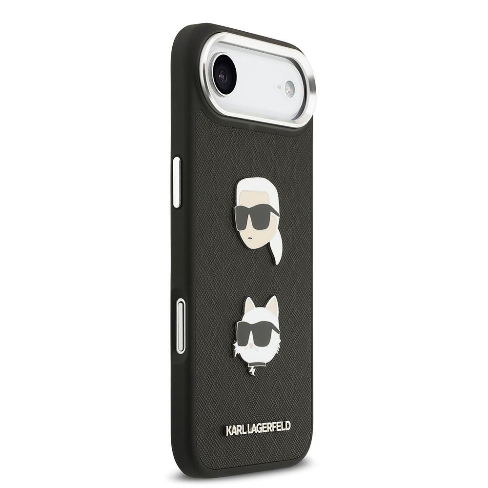 Apple iPhone 17 Air Uyumlu Kılıf Karl Lagerfeld Orjinal Lisanslı Metal Logolu K&C Heads Pin Kapak - 3