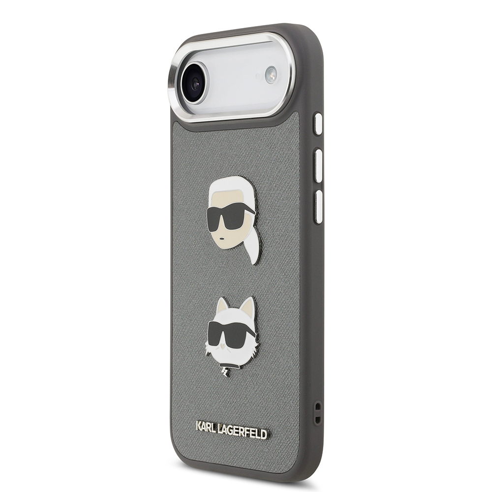 Apple iPhone 17 Air Uyumlu Kılıf Karl Lagerfeld Orjinal Lisanslı Metal Logolu K&C Heads Pin Kapak - 7