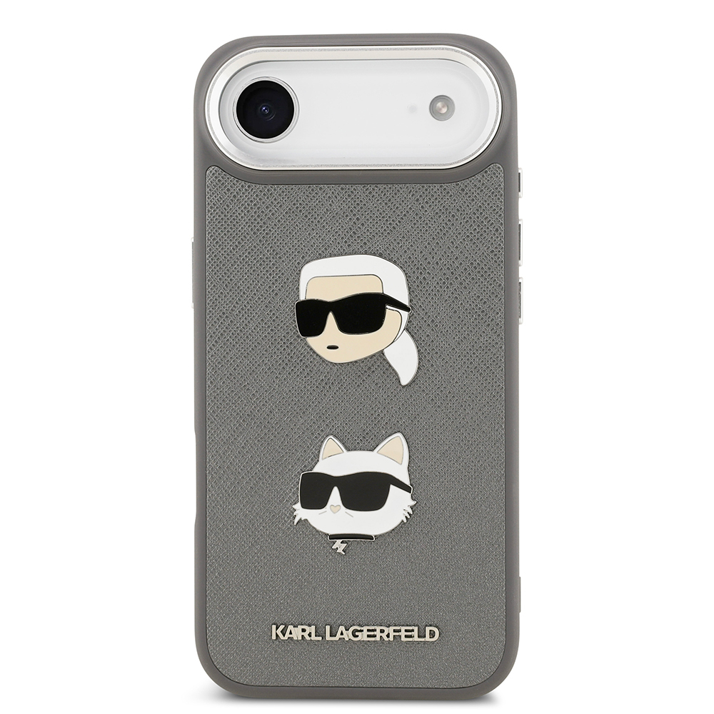 Apple iPhone 17 Air Uyumlu Kılıf Karl Lagerfeld Orjinal Lisanslı Metal Logolu K&C Heads Pin Kapak - 8