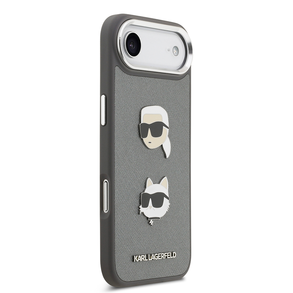 Apple iPhone 17 Air Uyumlu Kılıf Karl Lagerfeld Orjinal Lisanslı Metal Logolu K&C Heads Pin Kapak - 9