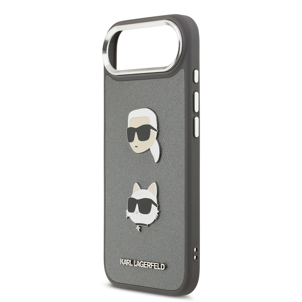 Apple iPhone 17 Air Uyumlu Kılıf Karl Lagerfeld Orjinal Lisanslı Metal Logolu K&C Heads Pin Kapak - 11