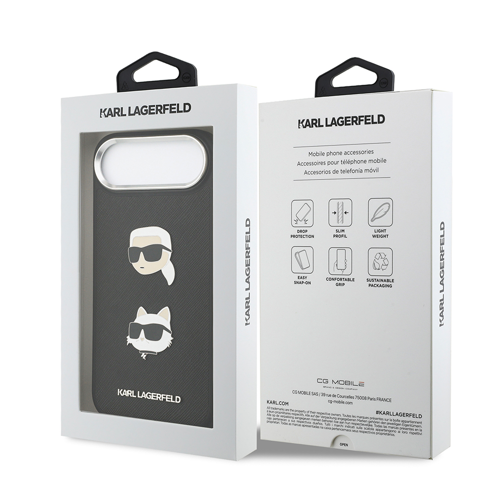 Apple iPhone 17 Air Uyumlu Kılıf Karl Lagerfeld Orjinal Lisanslı Metal Logolu K&C Heads Pin Kapak - 13