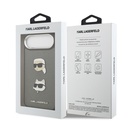 Apple iPhone 17 Air Uyumlu Kılıf Karl Lagerfeld Orjinal Lisanslı Metal Logolu K&C Heads Pin Kapak - 14