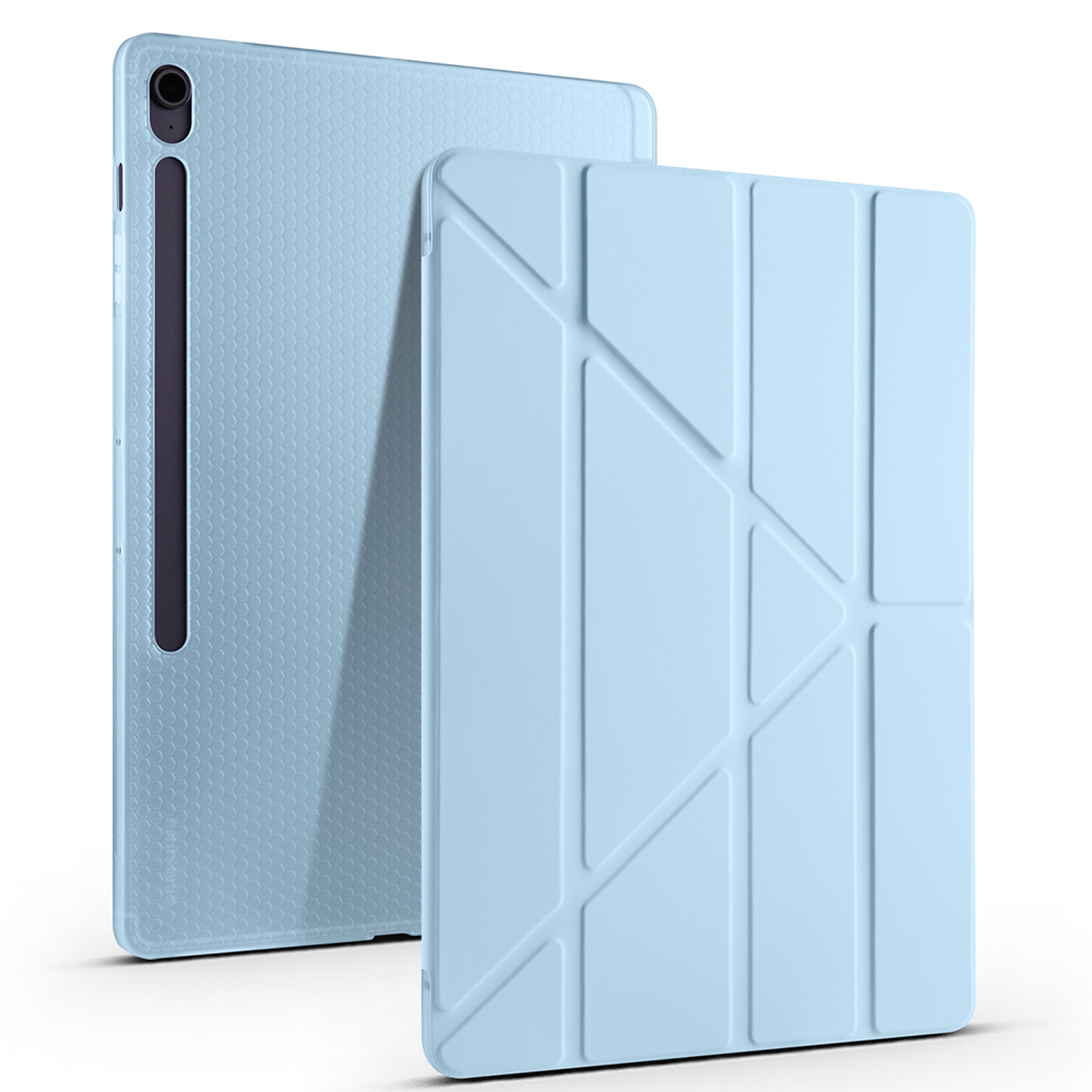 Samsung Galaxy Tab S10 FE Plus Uyumlu Kılıf Zore Tri Folding Kalem Bölmeli Standlı Kılıf - 1