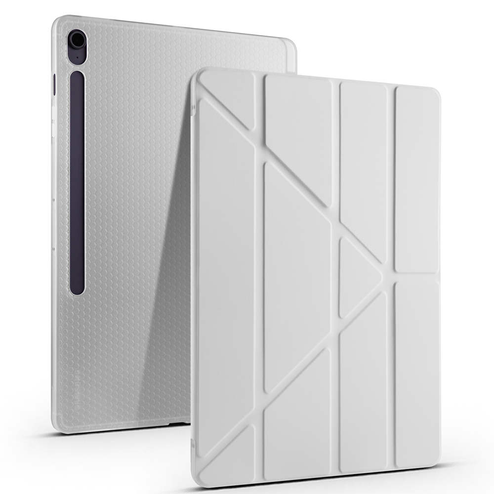 Samsung Galaxy Tab S10 FE Plus Uyumlu Kılıf Zore Tri Folding Kalem Bölmeli Standlı Kılıf - 3
