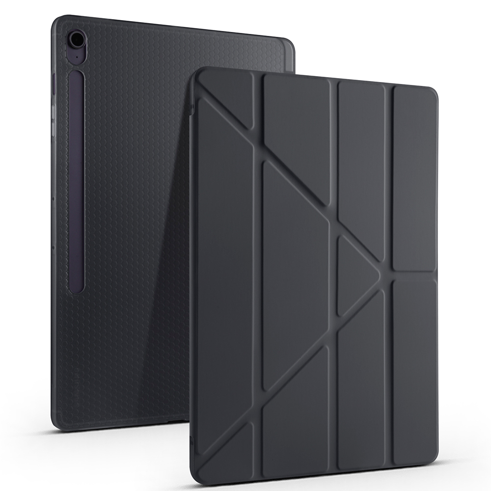 Samsung Galaxy Tab S10 FE Plus Uyumlu Kılıf Zore Tri Folding Kalem Bölmeli Standlı Kılıf - 5