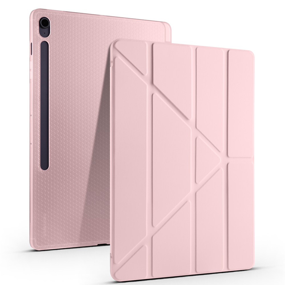 Samsung Galaxy Tab S10 FE Plus Uyumlu Kılıf Zore Tri Folding Kalem Bölmeli Standlı Kılıf - 6