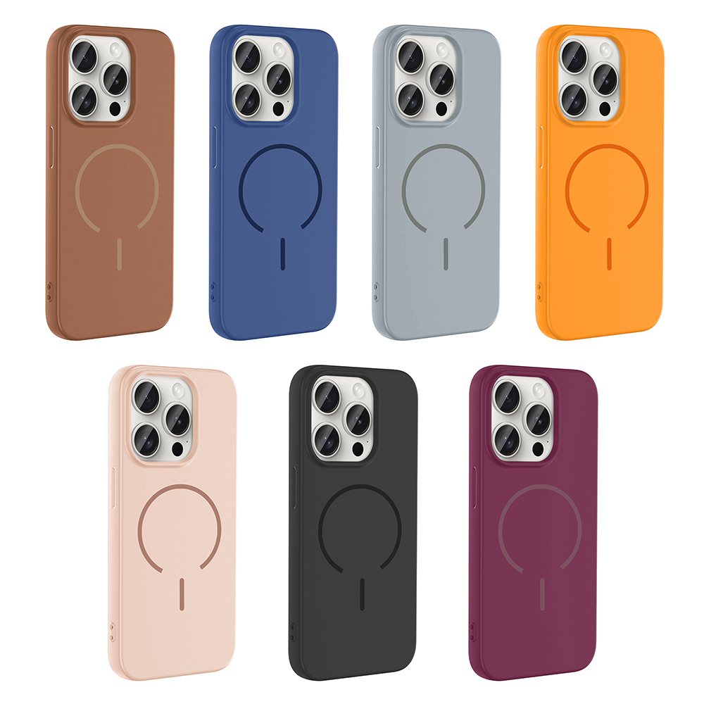 Apple iPhone 15 Pro Max Uyumlu Kılıf M-safe Şarj Özellikli Zore Meta Kapak - 15