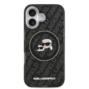 Apple iPhone 17 Uyumlu Kılıf Karl Lagerfeld Orjinal Lisanslı Parlayan Simli Karl & Choupette Heads Kapak - 2