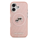 Apple iPhone 17 Uyumlu Kılıf Karl Lagerfeld Orjinal Lisanslı Parlayan Simli Karl & Choupette Heads Kapak - 9