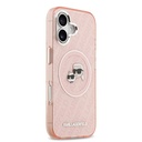Apple iPhone 17 Uyumlu Kılıf Karl Lagerfeld Orjinal Lisanslı Parlayan Simli Karl & Choupette Heads Kapak - 10