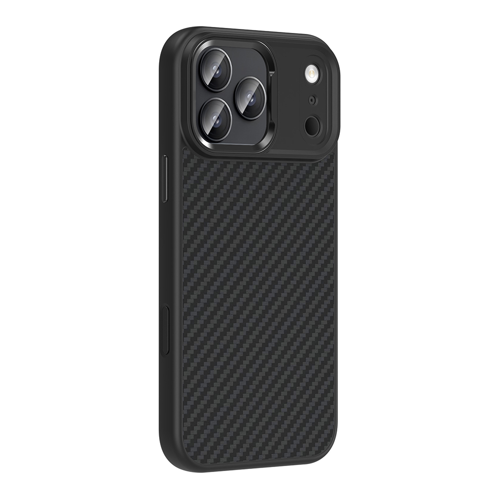Apple iPhone 17 Pro Uyumlu Kılıf M-Safe Şarj Özellikli Karbon Fiber Görünümlü Zore Truva Silikon Kapak - 1