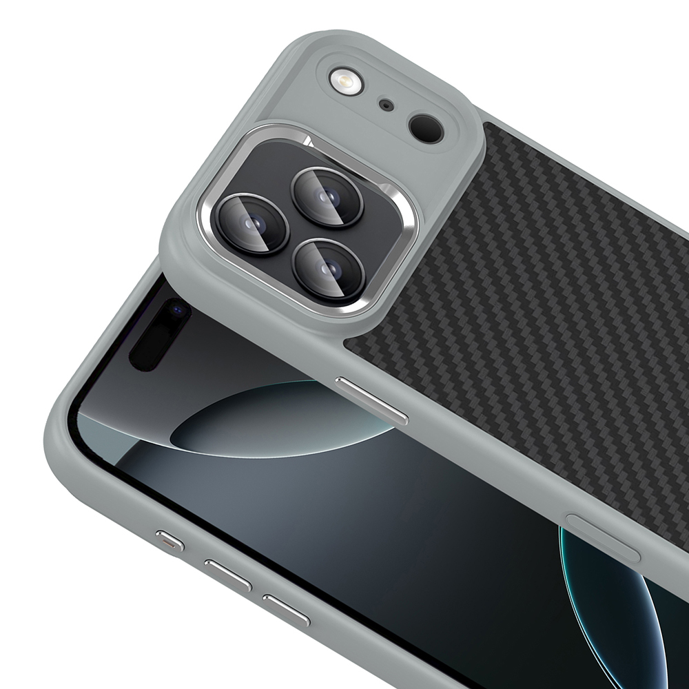 Apple iPhone 17 Pro Uyumlu Kılıf M-Safe Şarj Özellikli Karbon Fiber Görünümlü Zore Truva Silikon Kapak - 5