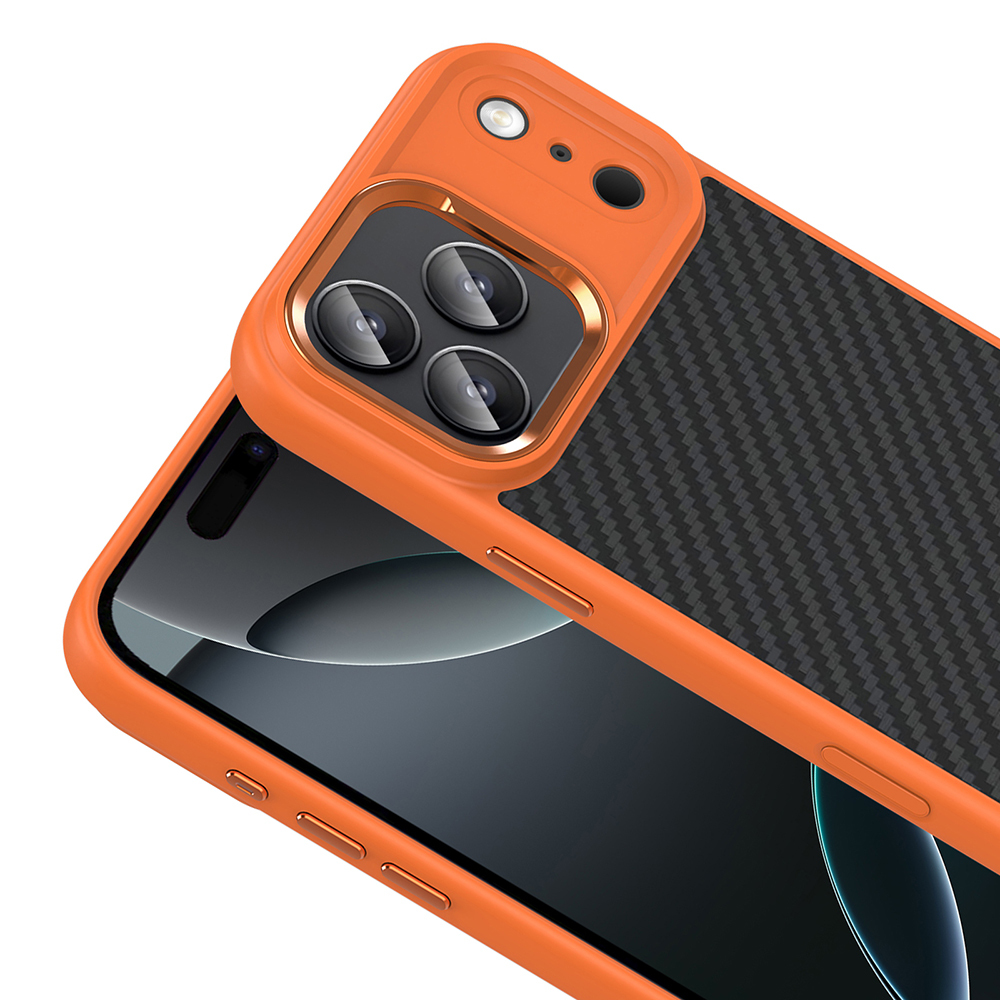 Apple iPhone 17 Pro Uyumlu Kılıf M-Safe Şarj Özellikli Karbon Fiber Görünümlü Zore Truva Silikon Kapak - 6