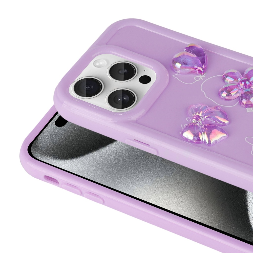 Apple iPhone 15 Pro Uyumlu Kılıf Kabartma Figürlü Parlak Zore Toys Silikon Kapak - 1