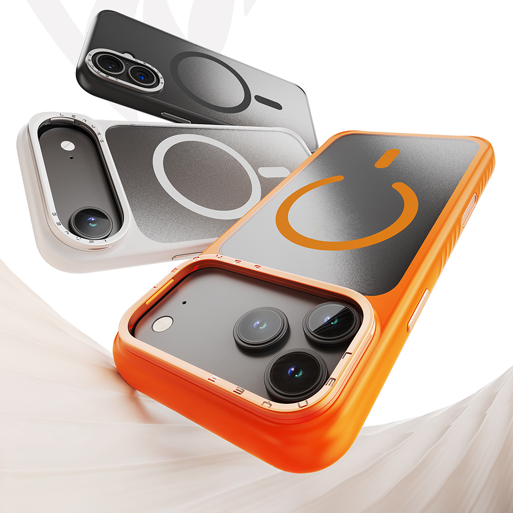 Apple iPhone 17 Pro Max Uyumlu Kılıf M-safe Şarj Özellikli Metal Kamera Standlı Lenyes CK226 PC Kapak - 6