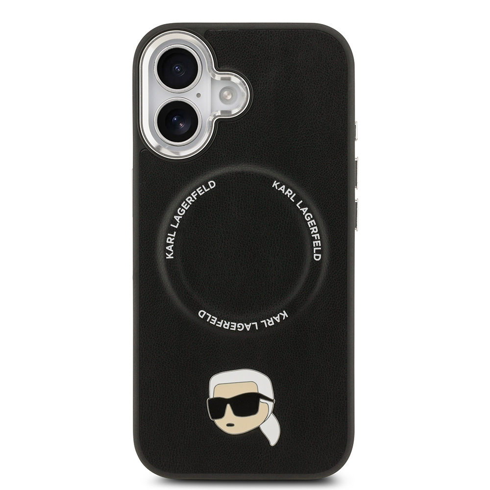 Apple iPhone 17 Uyumlu Kılıf Karl Lagerfeld Orjinal Lisanslı M-safe Şarj Özellikli Metal Kamera ve Buton Tasarımlı Karl PU Deri Kapak - 2