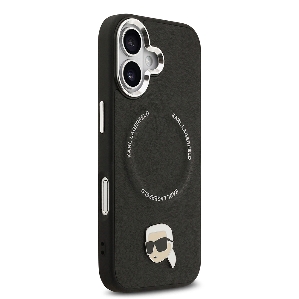 Apple iPhone 17 Uyumlu Kılıf Karl Lagerfeld Orjinal Lisanslı M-safe Şarj Özellikli Metal Kamera ve Buton Tasarımlı Karl PU Deri Kapak - 3