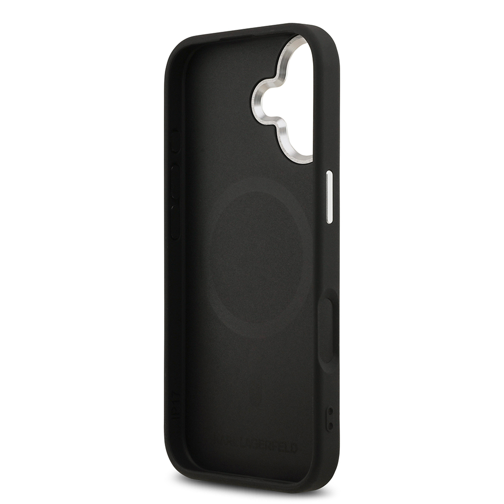 Apple iPhone 17 Uyumlu Kılıf Karl Lagerfeld Orjinal Lisanslı M-safe Şarj Özellikli Metal Kamera ve Buton Tasarımlı Karl PU Deri Kapak - 6