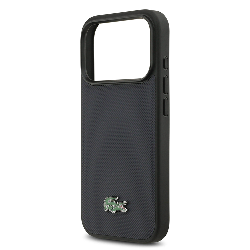 Apple iPhone 17 Pro Uyumlu Kılıf Lacoste Orjinal Lisanslı M-safe Şarj Özellikli PU Pike Desenli Metal Logolu Kartlıklı Kapak - 13