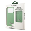 Apple iPhone 17 Pro Uyumlu Kılıf Lacoste Orjinal Lisanslı M-safe Şarj Özellikli PU Pike Desenli Metal Logolu Kartlıklı Kapak - 37