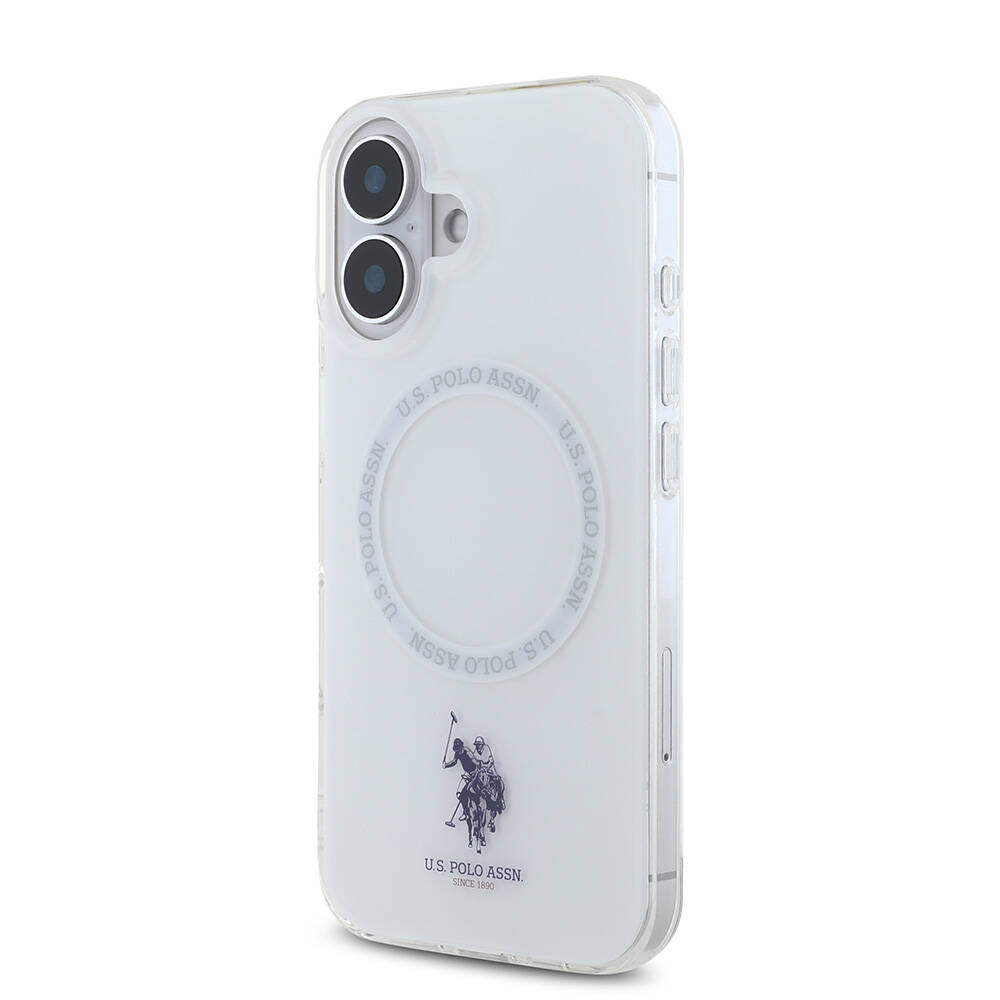 Apple iPhone 16 Uyumlu Kılıf U.S. Polo Assn. Orjinal Lisanslı Magsafe Şarj Özellikli IML Double Horse Logolu Ring Kapak - 1
