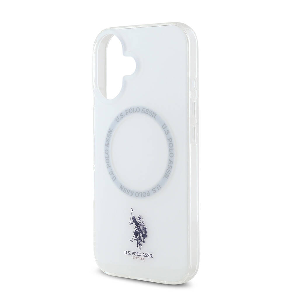 Apple iPhone 16 Uyumlu Kılıf U.S. Polo Assn. Orjinal Lisanslı Magsafe Şarj Özellikli IML Double Horse Logolu Ring Kapak - 5