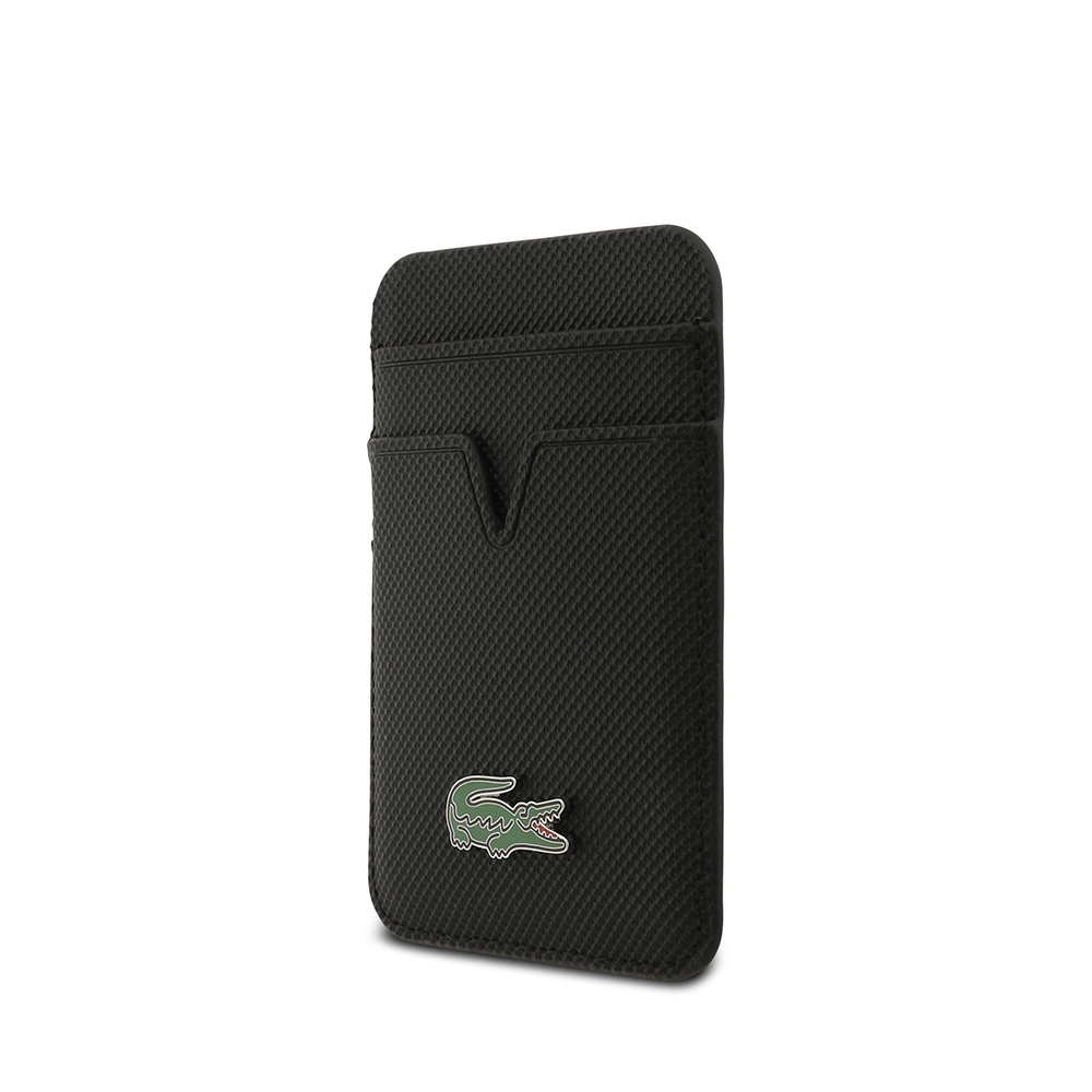 Apple iPhone 17 Pro Max Uyumlu Kılıf Lacoste Orjinal Lisanslı M-safe Şarj Özellikli PU Pike Desenli Metal Logolu Kartlıklı Kapak - 6