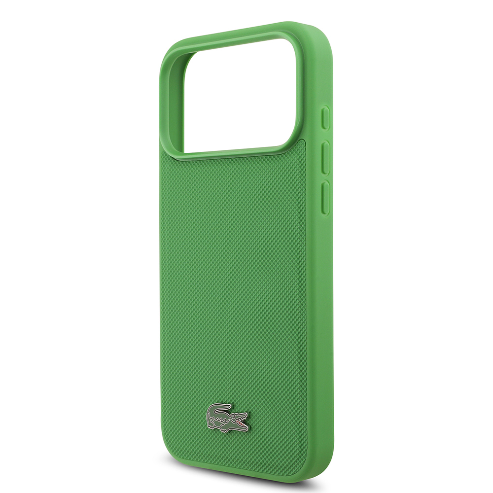 Apple iPhone 17 Pro Max Uyumlu Kılıf Lacoste Orjinal Lisanslı M-safe Şarj Özellikli PU Pike Desenli Metal Logolu Kartlıklı Kapak - 13