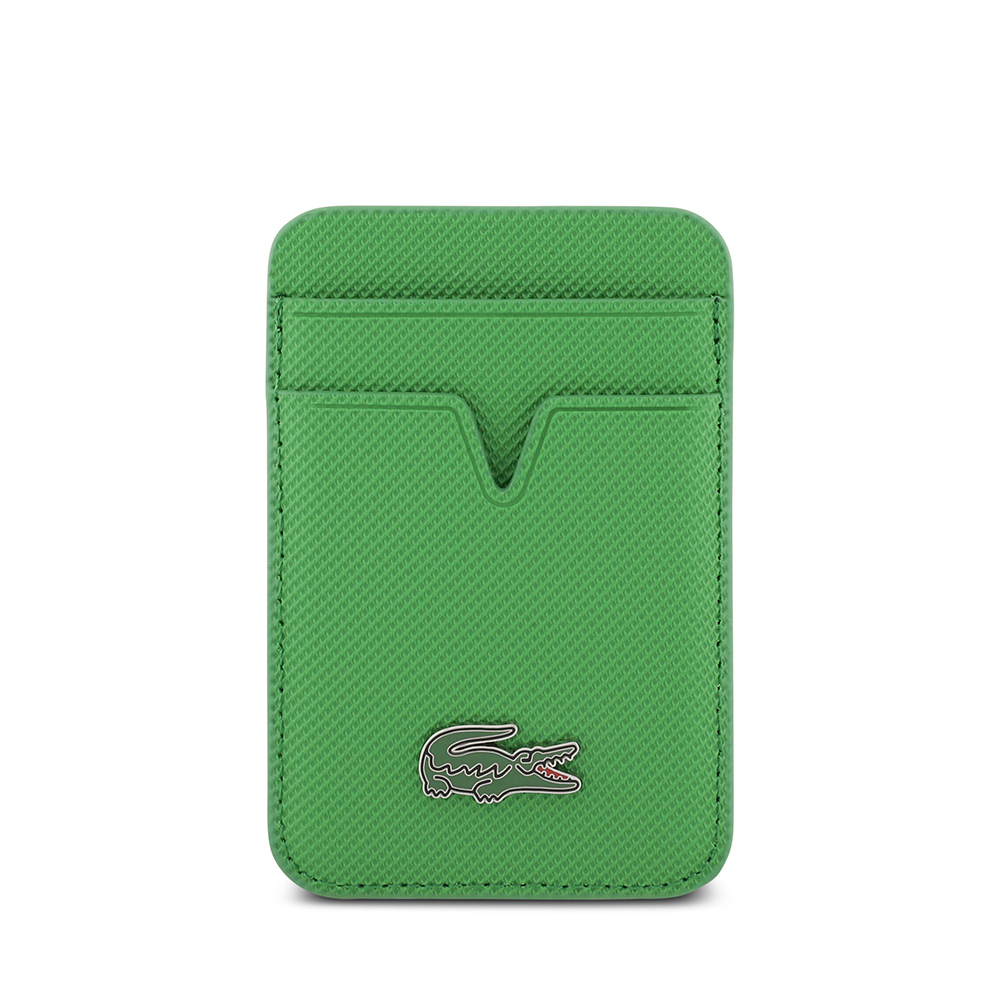 Apple iPhone 17 Pro Max Uyumlu Kılıf Lacoste Orjinal Lisanslı M-safe Şarj Özellikli PU Pike Desenli Metal Logolu Kartlıklı Kapak - 16