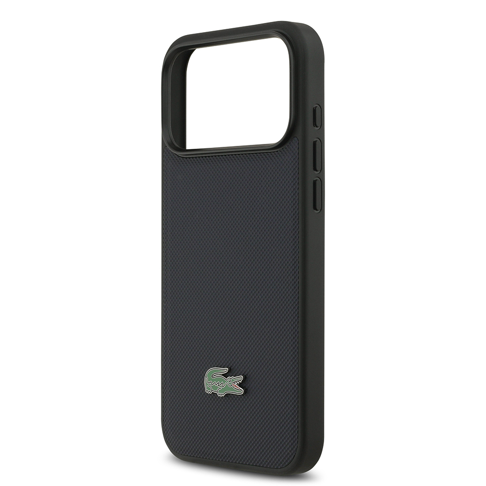 Apple iPhone 17 Pro Max Uyumlu Kılıf Lacoste Orjinal Lisanslı M-safe Şarj Özellikli PU Pike Desenli Metal Logolu Kartlıklı Kapak - 22