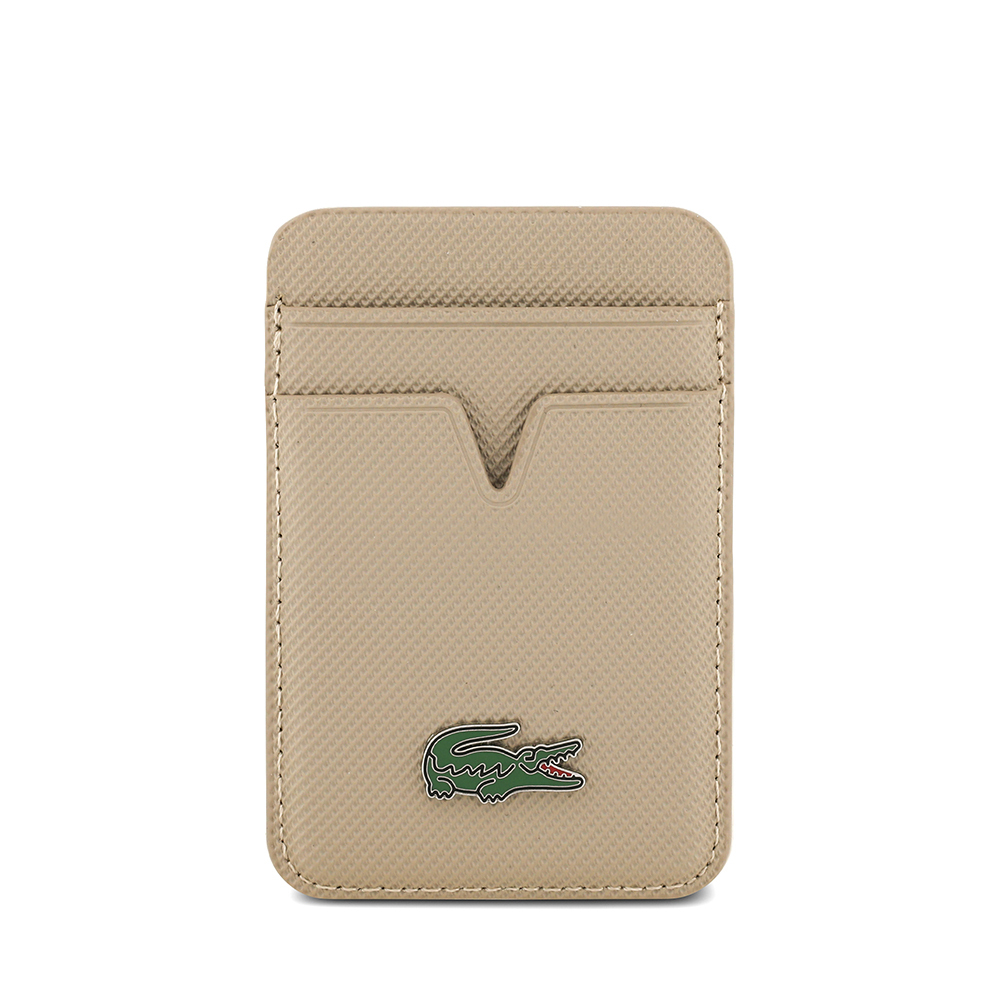 Apple iPhone 17 Pro Max Uyumlu Kılıf Lacoste Orjinal Lisanslı M-safe Şarj Özellikli PU Pike Desenli Metal Logolu Kartlıklı Kapak - 34