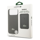 Apple iPhone 17 Pro Max Uyumlu Kılıf Lacoste Orjinal Lisanslı M-safe Şarj Özellikli PU Pike Desenli Metal Logolu Kartlıklı Kapak - 37
