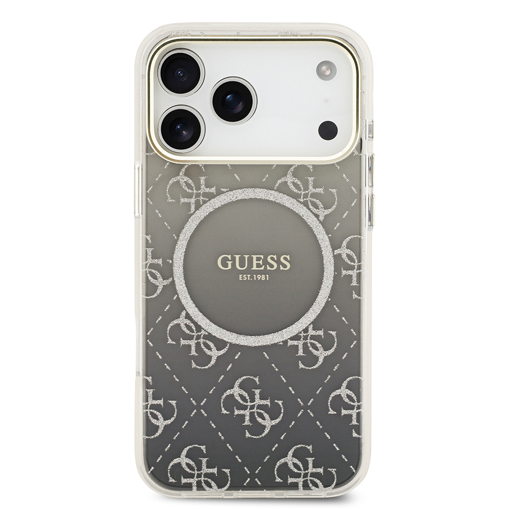 Apple iPhone 17 Pro Max Uyumlu Kılıf Guess Orjinal Lisanslı M-safe Şarj Özellikli 4G Desenli Simli Silikon Kapak - 2
