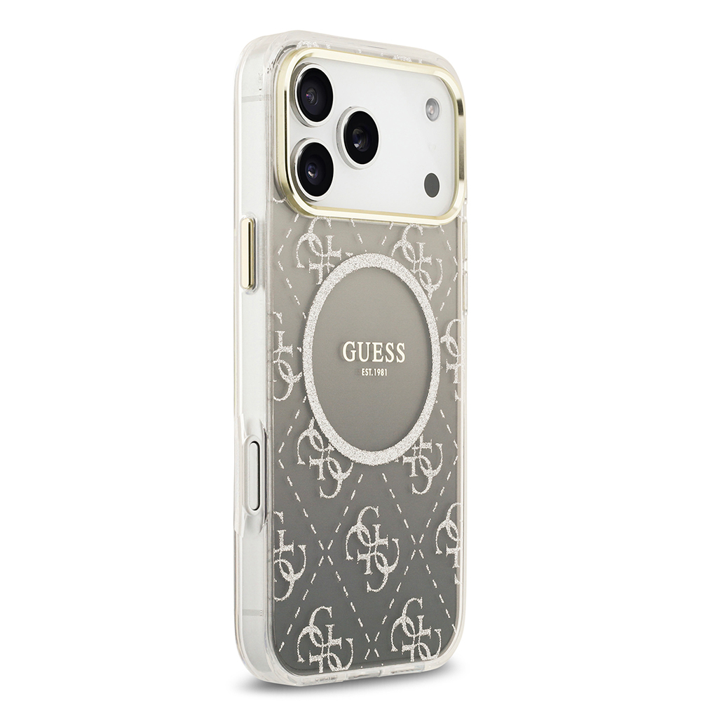 Apple iPhone 17 Pro Max Uyumlu Kılıf Guess Orjinal Lisanslı M-safe Şarj Özellikli 4G Desenli Simli Silikon Kapak - 3