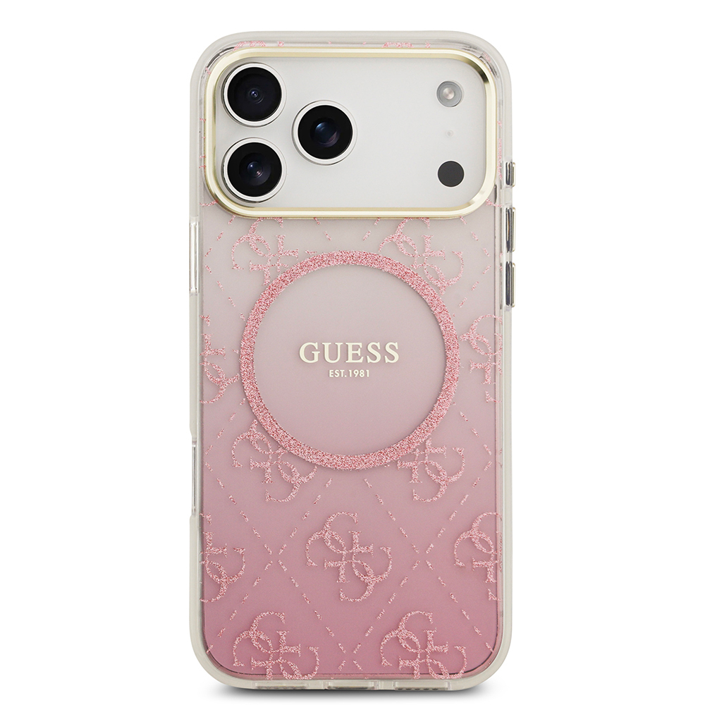 Apple iPhone 17 Pro Max Uyumlu Kılıf Guess Orjinal Lisanslı M-safe Şarj Özellikli 4G Desenli Simli Silikon Kapak - 8