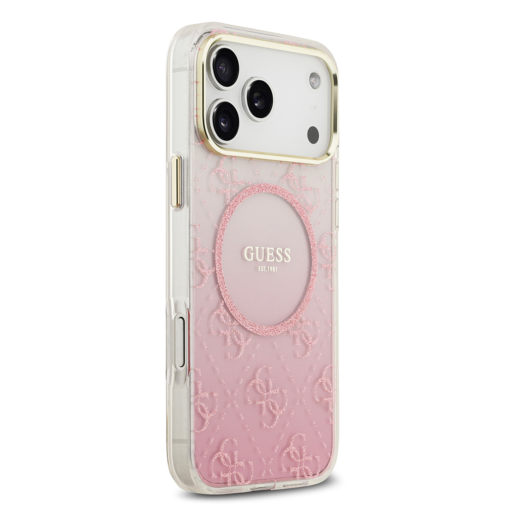 Apple iPhone 17 Pro Max Uyumlu Kılıf Guess Orjinal Lisanslı M-safe Şarj Özellikli 4G Desenli Simli Silikon Kapak - 9