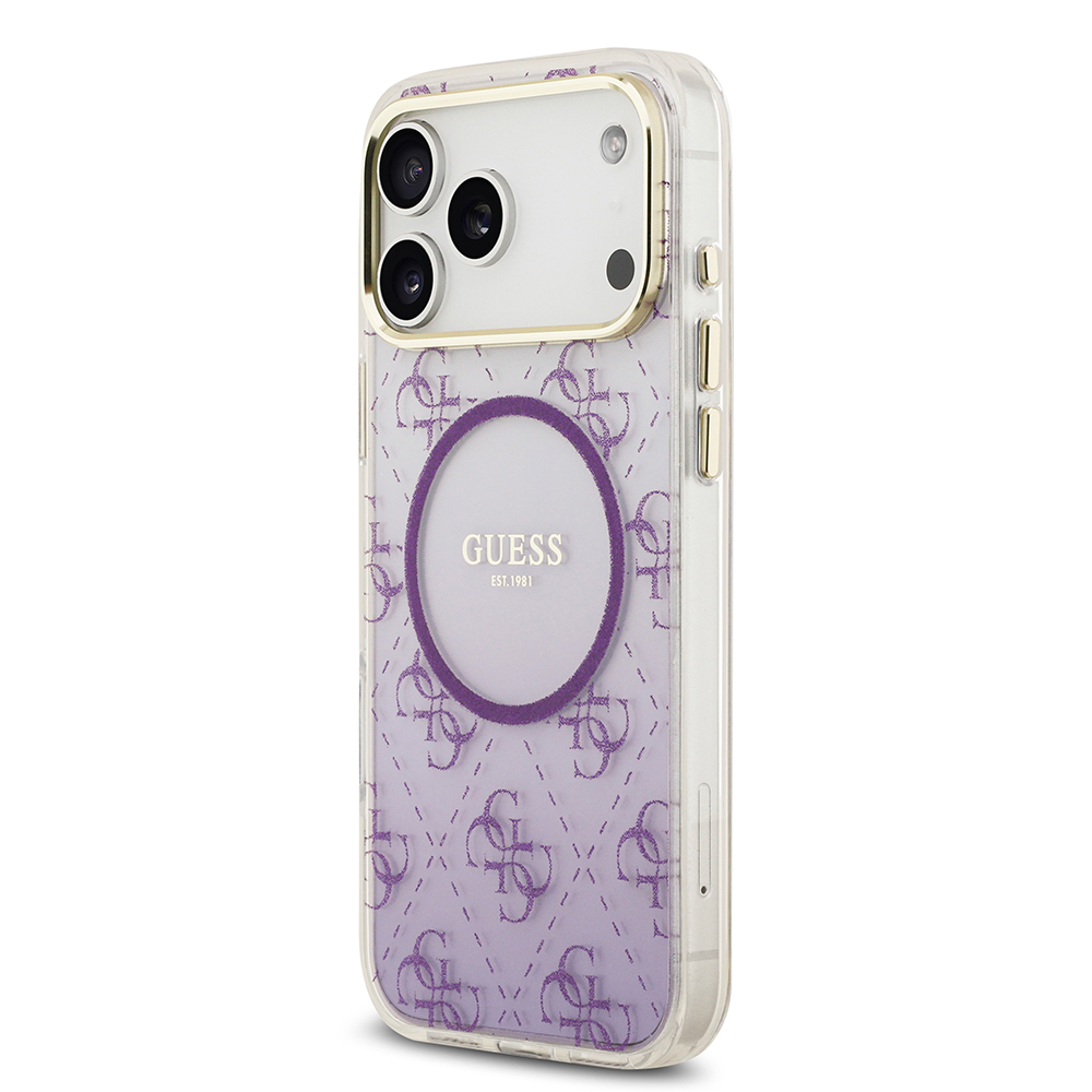 Apple iPhone 17 Pro Max Uyumlu Kılıf Guess Orjinal Lisanslı M-safe Şarj Özellikli 4G Desenli Simli Silikon Kapak - 13