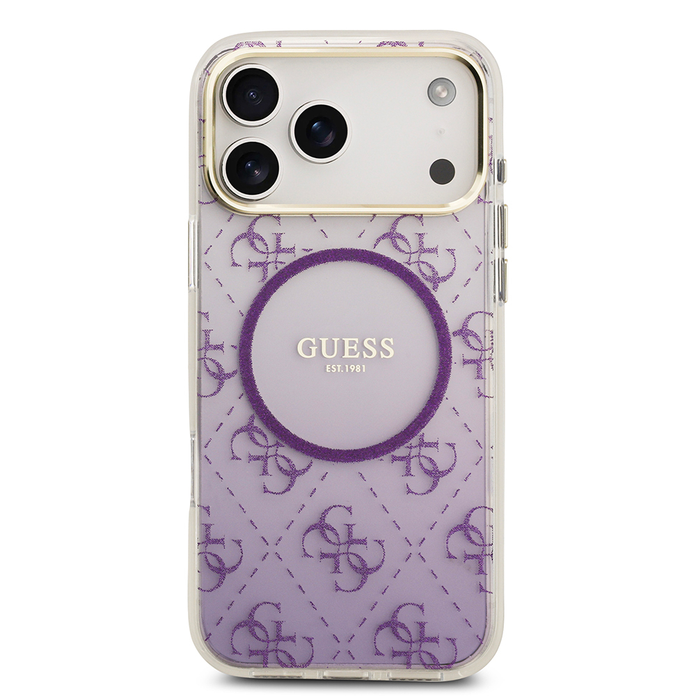 Apple iPhone 17 Pro Max Uyumlu Kılıf Guess Orjinal Lisanslı M-safe Şarj Özellikli 4G Desenli Simli Silikon Kapak - 14