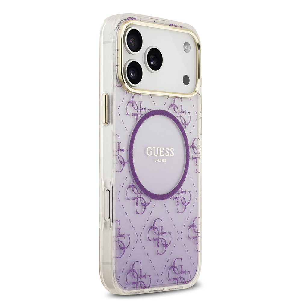 Apple iPhone 17 Pro Max Uyumlu Kılıf Guess Orjinal Lisanslı M-safe Şarj Özellikli 4G Desenli Simli Silikon Kapak - 15