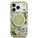 Apple iPhone 17 Pro Uyumlu Kılıf Guess Orjinal Lisanslı M-safe Şarj Özellikli Simli Çiçek Desenli Metal Kamera Çerçeveli Üçgen Logolu Kapak - 2