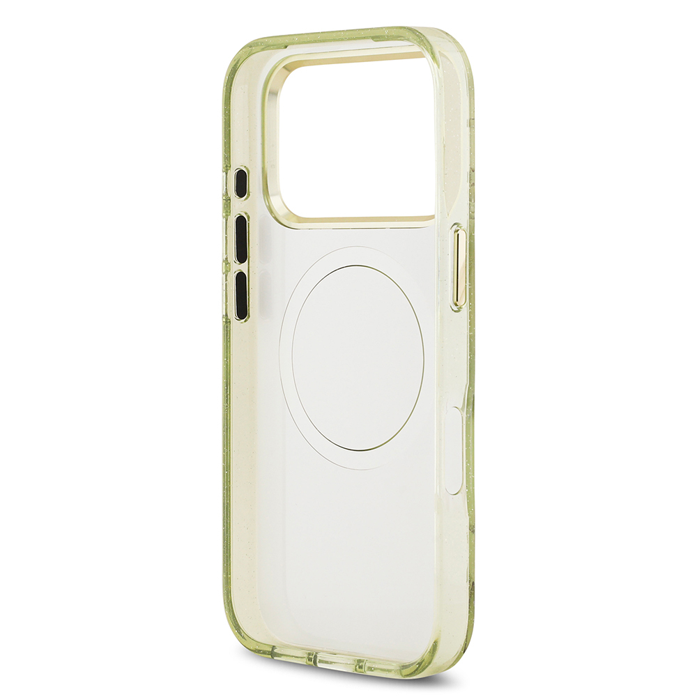 Apple iPhone 17 Pro Uyumlu Kılıf Guess Orjinal Lisanslı M-safe Şarj Özellikli Simli Çiçek Desenli Metal Kamera Çerçeveli Üçgen Logolu Kapak - 6