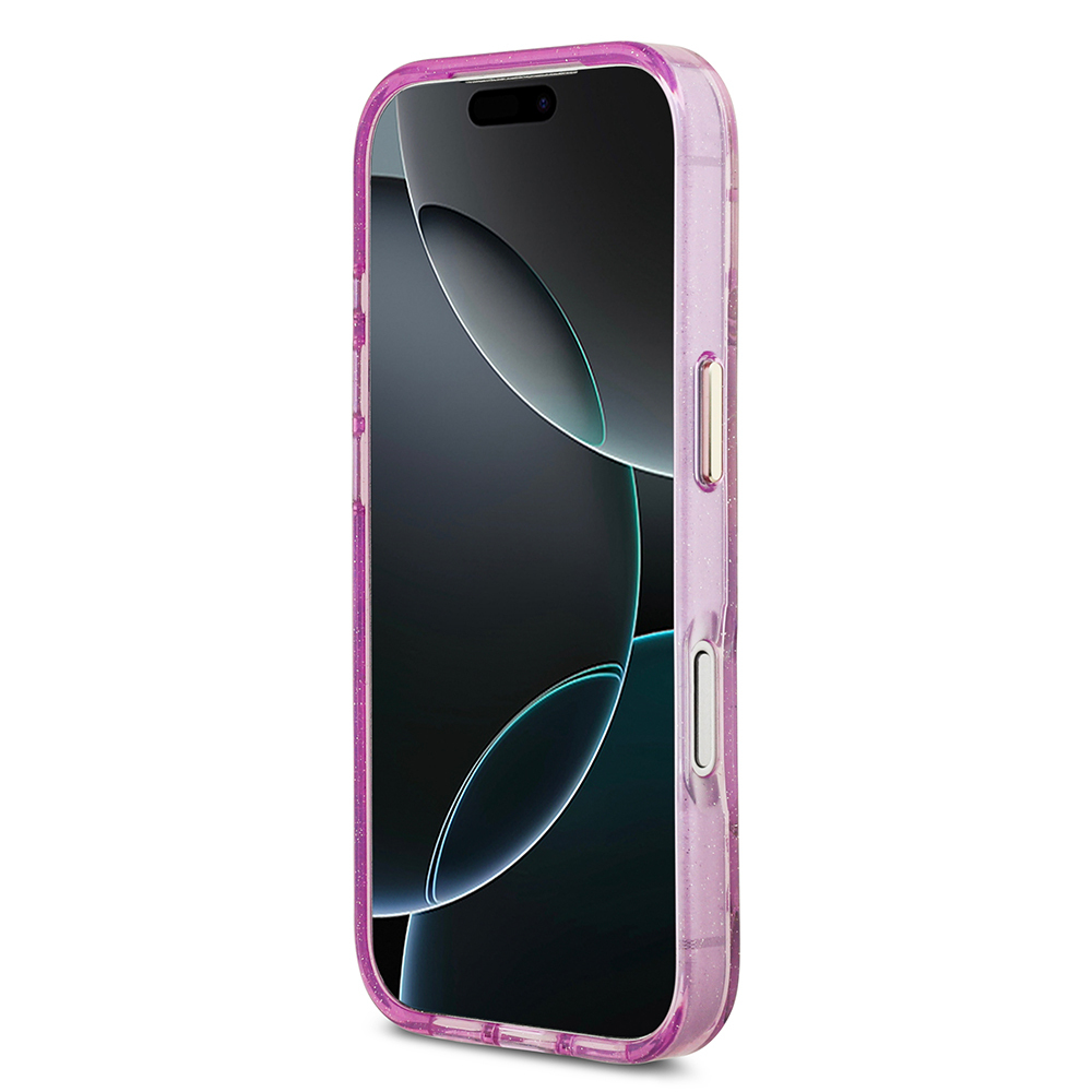 Apple iPhone 17 Pro Uyumlu Kılıf Guess Orjinal Lisanslı M-safe Şarj Özellikli Simli Çiçek Desenli Metal Kamera Çerçeveli Üçgen Logolu Kapak - 16