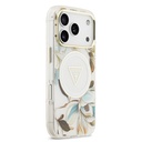 Apple iPhone 17 Pro Uyumlu Kılıf Guess Orjinal Lisanslı M-safe Şarj Özellikli Simli Çiçek Desenli Metal Kamera Çerçeveli Üçgen Logolu Kapak - 21