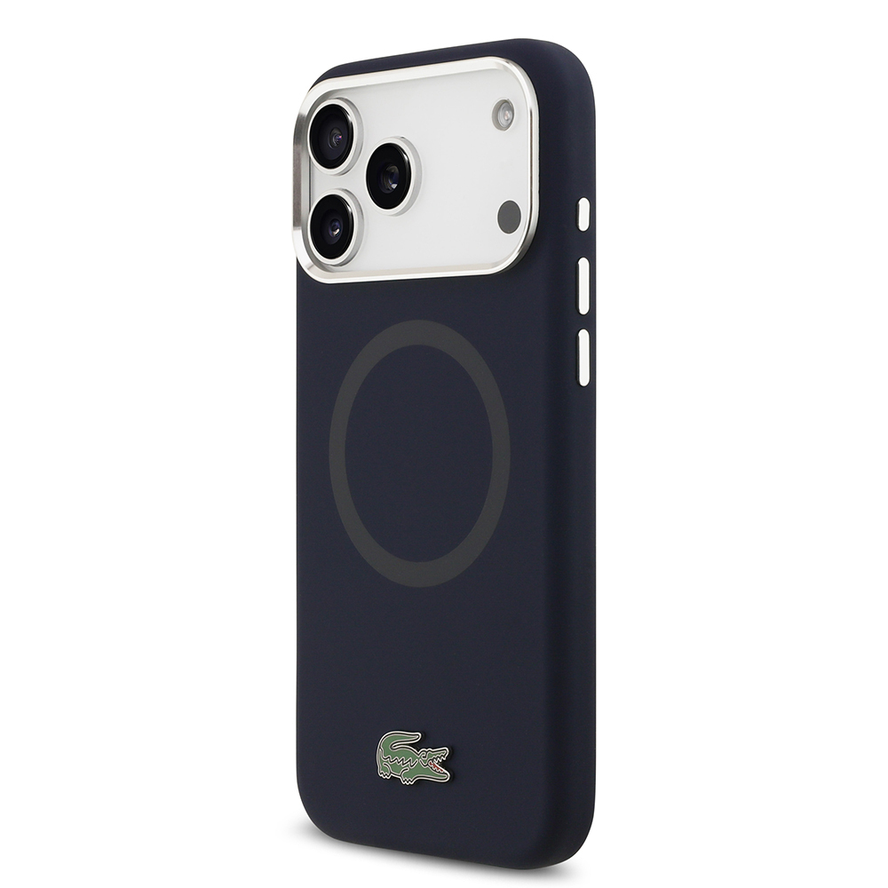 Apple iPhone 17 Pro Max Uyumlu Kılıf Lacoste Orjinal Lisanslı M-safe Şarj Özellikli İkonik Logolu Metal Kamera Çerçeveli Silikon Kapak - 1