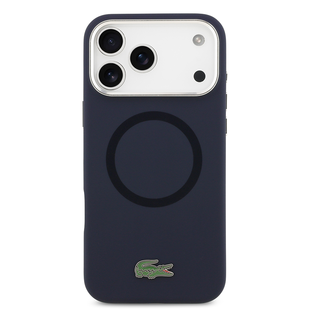 Apple iPhone 17 Pro Max Uyumlu Kılıf Lacoste Orjinal Lisanslı M-safe Şarj Özellikli İkonik Logolu Metal Kamera Çerçeveli Silikon Kapak - 2