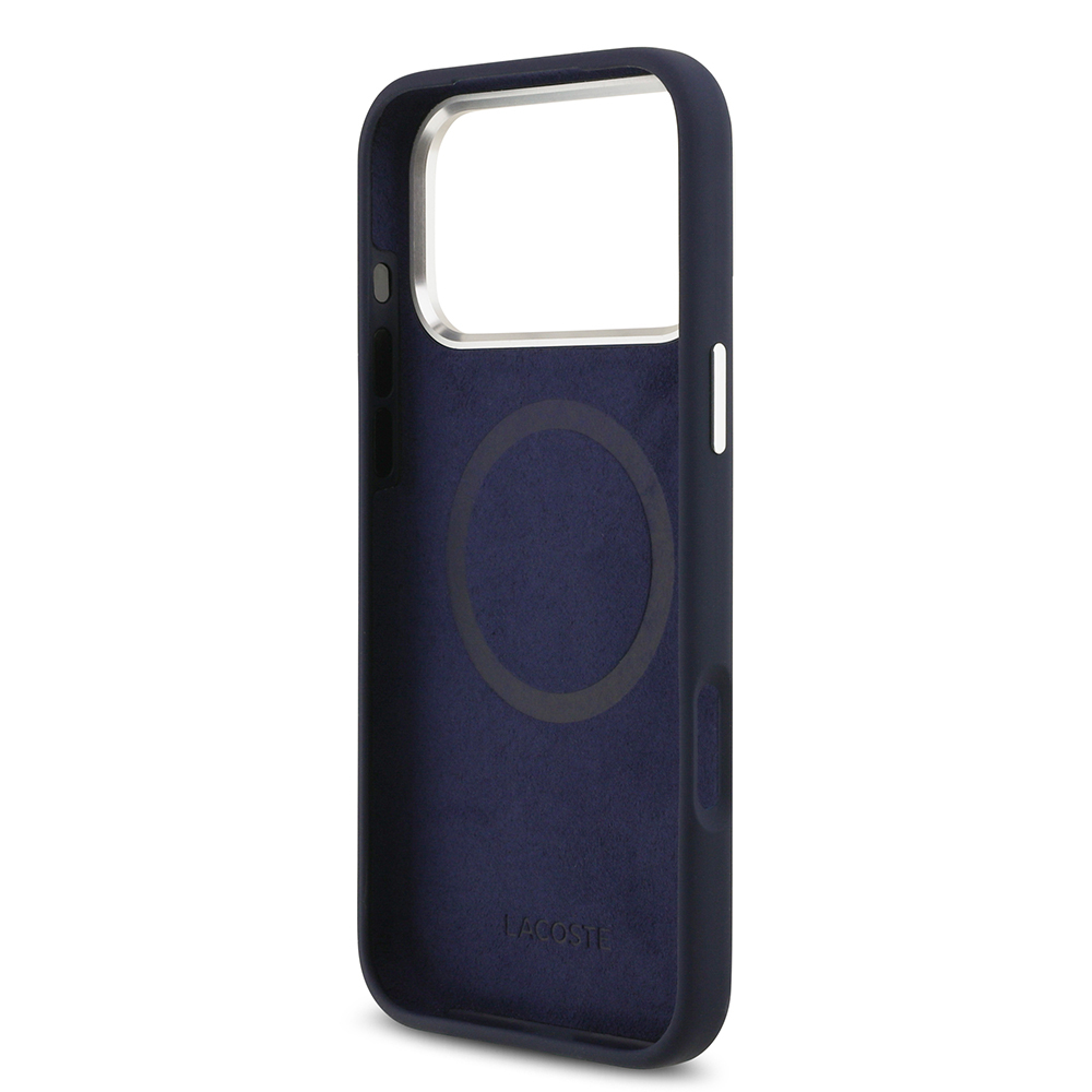 Apple iPhone 17 Pro Max Uyumlu Kılıf Lacoste Orjinal Lisanslı M-safe Şarj Özellikli İkonik Logolu Metal Kamera Çerçeveli Silikon Kapak - 6