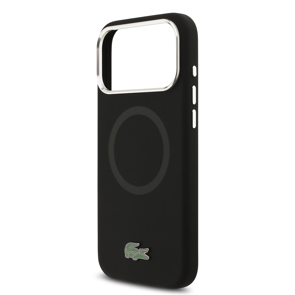 Apple iPhone 17 Pro Max Uyumlu Kılıf Lacoste Orjinal Lisanslı M-safe Şarj Özellikli İkonik Logolu Metal Kamera Çerçeveli Silikon Kapak - 12