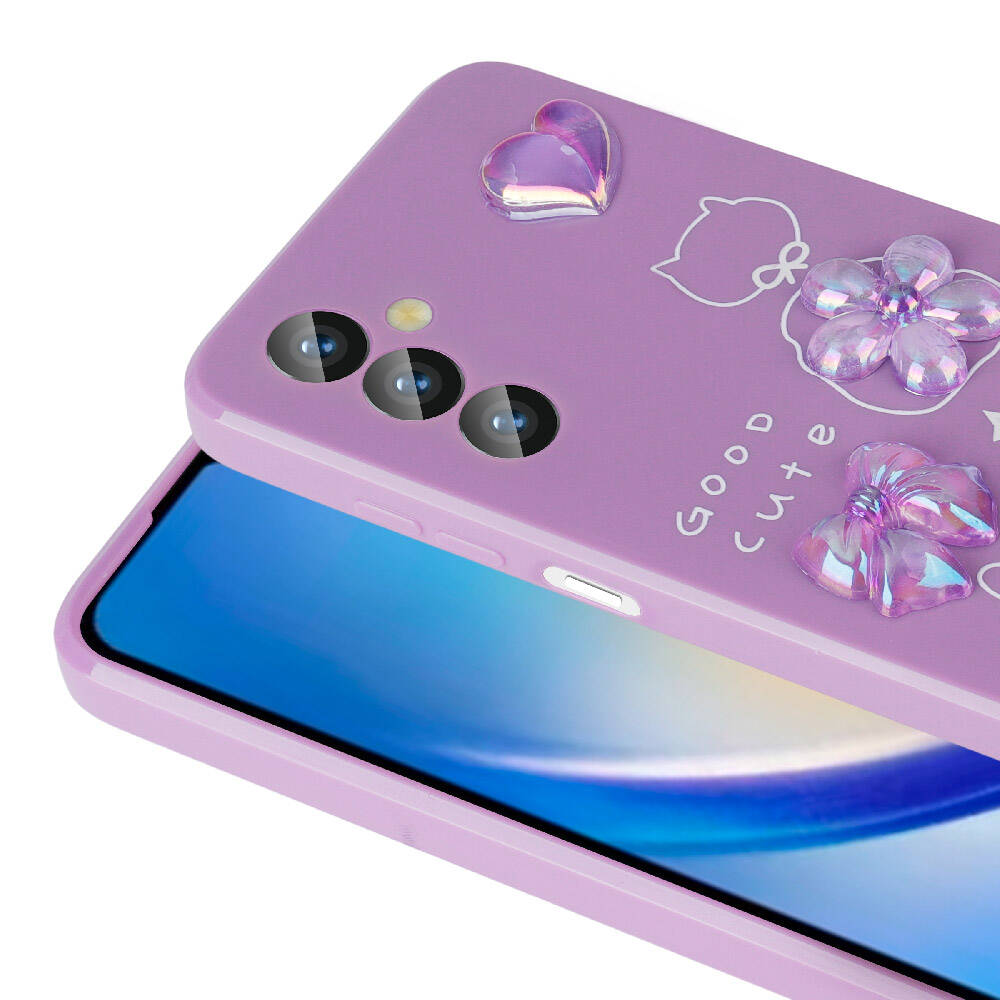 Samsung Galaxy A34 Uyumlu Kılıf Kabartma Figürlü Parlak Zore Toys Silikon Kapak - 1